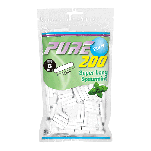 PURE滤嘴细支加长薄荷味6mm*25mm/ピュア・スリム・スーパーロング・スペアミント・フィルター